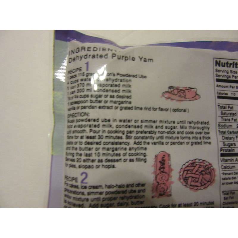 Powdered Purple Yam UBE 2pk 4.06 oz ea Halaya Cakes