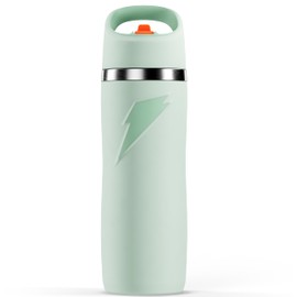 Gatorade Overtime 22 oz Stainless Steel Bottle, Straw Cap, Sage, 24+ Hour Insulation