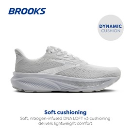 Brooks Women’s Ghost 17 Neutral Running Shoe - White/White/Grey - 6 Medium