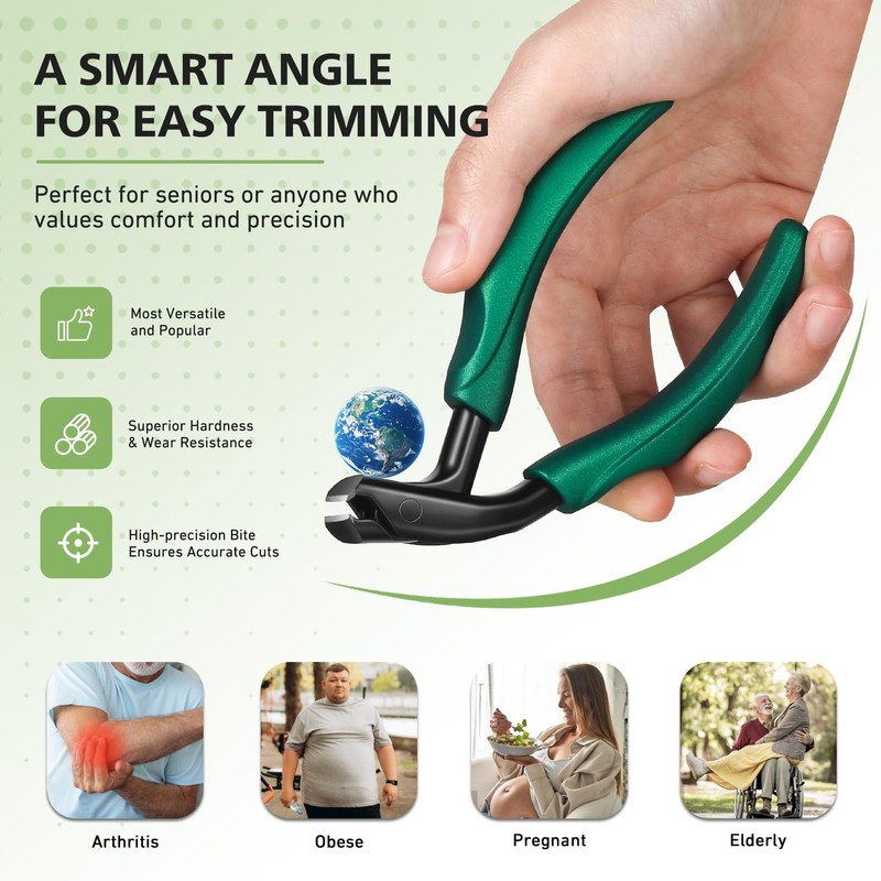 BALUCA Curved Head Toenail Clippers for Seniors for Thick Toenails,