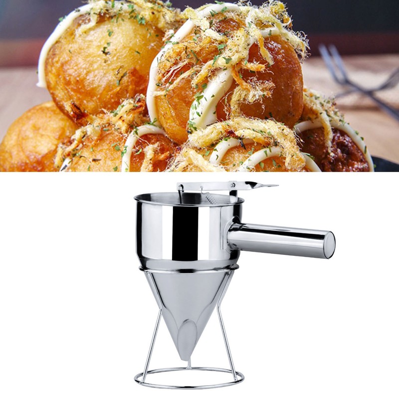 Stainless Steel Pancake Batter Dispenser Funnel 1200ML Large Capacity Conical