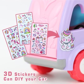 seveclotree Children's Toy Car for Girls, Toy from 2 Years, 7-in-1 Transporter Truck Toy for Children with Light and Music, Gift for Girls Boys 3 4 5 6 Years
