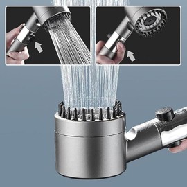 Ion Shower Drops Head Filtered Showerhead with Four Filters,Ion Shower Drops Head Filtered Showerhead,Shower Heads Combo with Stainless Steel Hose