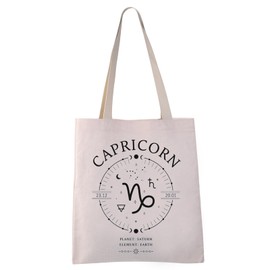 VAMSII Zodiac Sign Canvas Tote Bag Capricorn Constellation Merchandise Gift Constellation Inspired Gift (CAPRICORN tote)