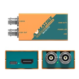 AVMATRIX Mini SC1112 SDI to HDMI Mini Converter, HD/SD/3G-SDI Loop Out, SDI/HDMI Converter Pocket Size & Easy Mount, USB-C Power Solution