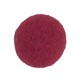 Home Weavers Bell Flower Collection 22" Round 100% Cotton Tufted Bath Rugs, Extra Soft and Absorbent Bath Rugs, Non-Slip Bath Mats, Machine Washable, Bathroom Bath Mats for Floor, Red