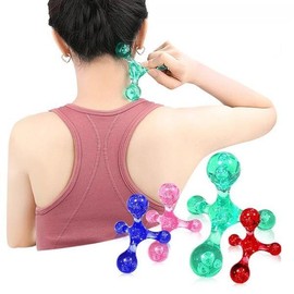 수동 크리스탈 작은 어깨 목 뒤 발바닥 포인트 마사지 휴대용 롤러 원통형 공 [03 Red] Handheld Crystal Small Shoulder Neck Back Sole Point Massage Portable Roller Cylindrical Ball [03 Red]