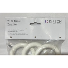 Kirsch Wood Trends Classics Rings, for 1-3/8" pole, White # 5602EG025 silver eye