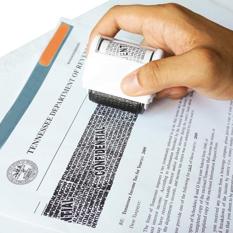 ArtBeek Identity Theft Protection Roller Stamp, 2 Pack Roller Address