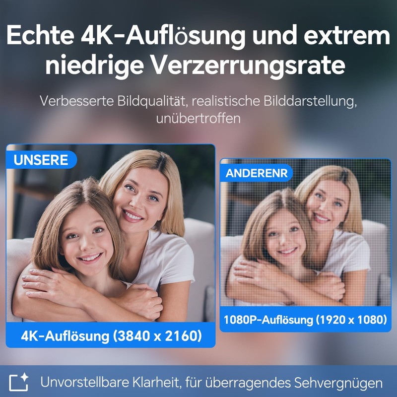 N newline PC Webcam 4k/30fps mit 2 Mikrofonen mit Rauschunterdrückung,