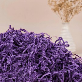 PLINJOY 4 OZ Purple Crinkle Cut Paper Shred Filler for Gift Basket Shredded Confetti Paper Box Stuffing Easter Basket Grass Gift Boxes Filler