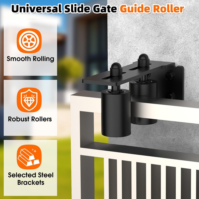 MeBantoo Heavy Duty Sliding Gate Guide Roller Hardware Kit, 3"