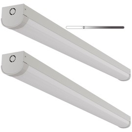 2 Pack 4FT LED Linear Strip 80W Stairwell Light Fixture, 8800lm, 5000K, IP20, SCR Dimmable 4 Foot LED Shop Lights, 48 Inch Commercial Grade Indoor Ceiling Fixture for Workbench Workshop Warehouse, FCC