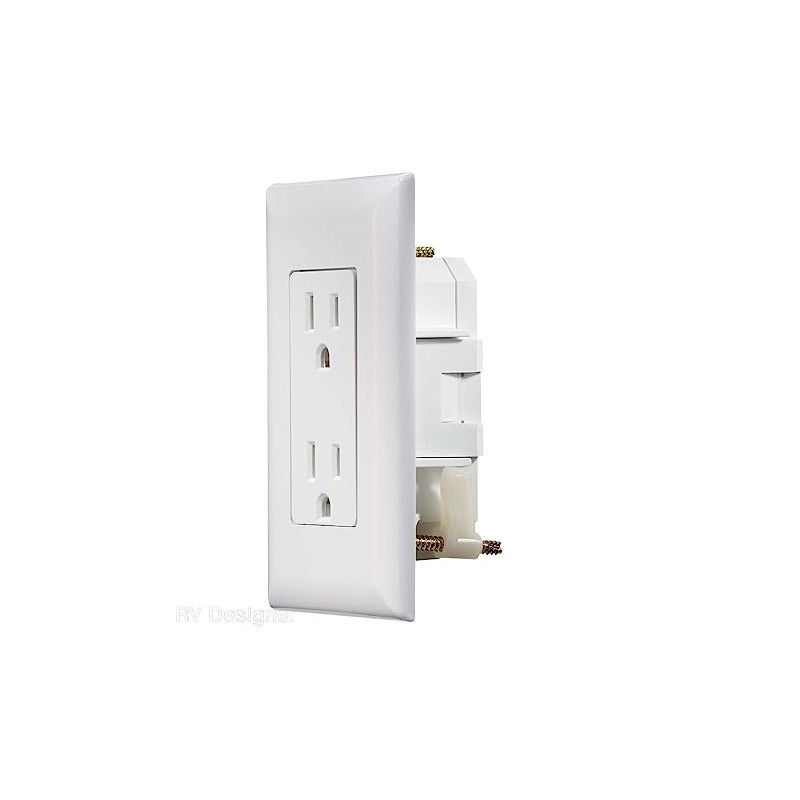 RV Designer AC Self-Contained Dual Outlet with Cover Plate S811