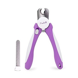 Professional Nail Clippers with Safety Guard for Dogs & Cats by Poodle Pet- Pet Grooming Clippers with Stainless Steel Blades for Smooth Cuts- Dog Nail Trimmers with Hidden File for Large Dogs