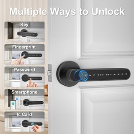 Door Knob,Fingerprint Door Lock,Door Locks for Bedrooms,Smart Door Knob,Fingerprint Door Knob,Door Lock,Biometric Door Knob,Keyless Entry Door Lock with Handle,Door Knobs Interior,Digital Door Knob