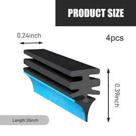 DACIRTY 4 PCS Car Wiper Replacement Rubber Strip, 28 Inch Boneless Frame Silent Wiper Blades, Replacement DIY Cutting Accessories, Suitable for Most Cars Trucks SUVs (Black)