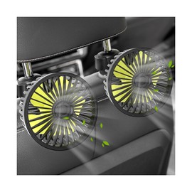 NYTKL 2 PCS USB Car Seat Fans for Backseat, 360° Rotatable Strong Wind Rear Seat Cooling Fan with 3 Speeds, 5V Powerful Air Circulation Electric Headrest Fan for for Sedan SUV RV Truck