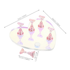 Beavorty Nail Art Display Stand With Heart-shaped Base Acrylic Nail Holder Portable Manicure Practice Board For Beginners Home And Salon