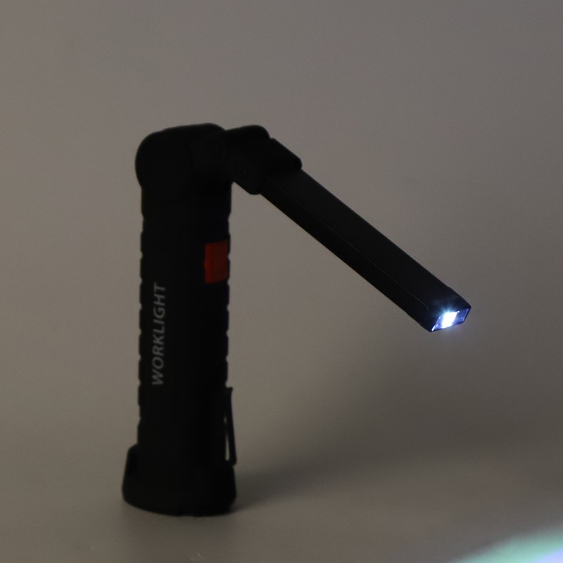 Portable LED Flashlight Torch with Magnet USB Rechargeable Working Lamp