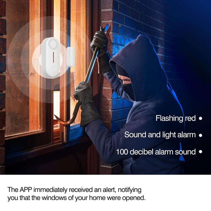 eMylo Door Alarm Sensor Window Alarm, Tuya Wireless Smart WiFi