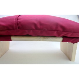 PERFECT PILLOW LTD - [ CUSHION ONLY ] MEDITATION STOOL CUSHION BURGUNDY , NATURAL ORGANIC KAPOK FILLED / BEWARE CHEMICAL LADEN TOXIC ALTERNATIVE which are not good for health in your home or retreat, BRITISH MADE .. Stool shown in image is for DEMONSTRAT