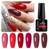 MTSSII Gel Nail Polish Set 6 Colors Burgundy Red Dark