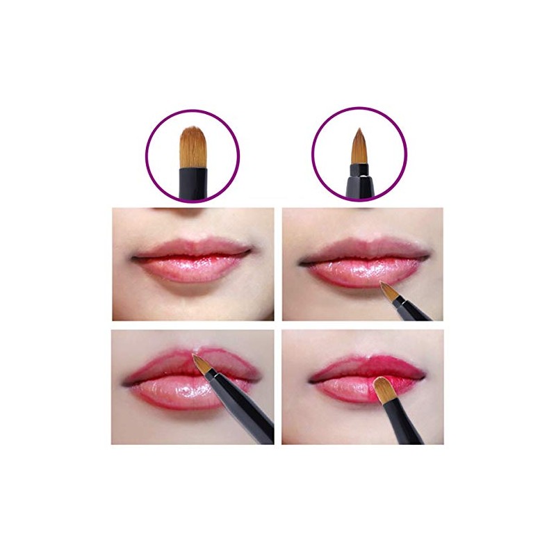 2 Pcs Retractable Lip Brushes Portable Dual End Lipstick Brush