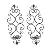 2 Pcs Candle Holder Exquisite Classical Style Black Iron Wall