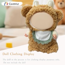17cm Doll Clothes, Clothes for Dolls Outfit, Accessories for Dolls Clothes, Cute Clothes Set for Doll,No Doll Included(Khaki)