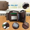FuninCrea Men's Leather Wallet with ID Sleeves and ID Window,