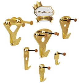WinArrow - Picture Hangers, Versatile Metal Picture Hooks Heavy Duty Picture Frame Hanging Kit with Nails for Wall Mounting Hardware 10 -100 lbs Golden