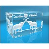 ELUNO 3D Glass Cuboid | Elephants in Love with Heart