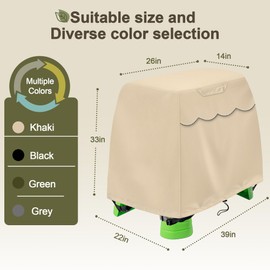 YUYAKACover Kids Water Table Cover colored flower Fit Step2 Rain Showers Splash Pond Water Table, Waterproof Dust Proof Outdoor Toys Cover-Cover only (Khaki, 39" Wx22" Dx33" H)