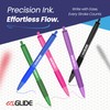 Eziglide Black Retractable Gel Pens, Pack of 5 Pens Black