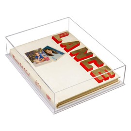 Better Display Cases Deluxe Clear Acrylic Book, Stamp, or Coin Collection Display Case with White Base (A029-A)
