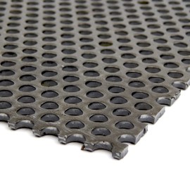OnlineMetals A36 Carbon Steel Perforated Sheet, Unpolished (Mill) Finish, Hot Rolled, Staggered 0.25" Holes, ASTM A36, 0.12" Thickness, 11 Gauge, 36" Width, 36" Length, 0.375" Center to Center
