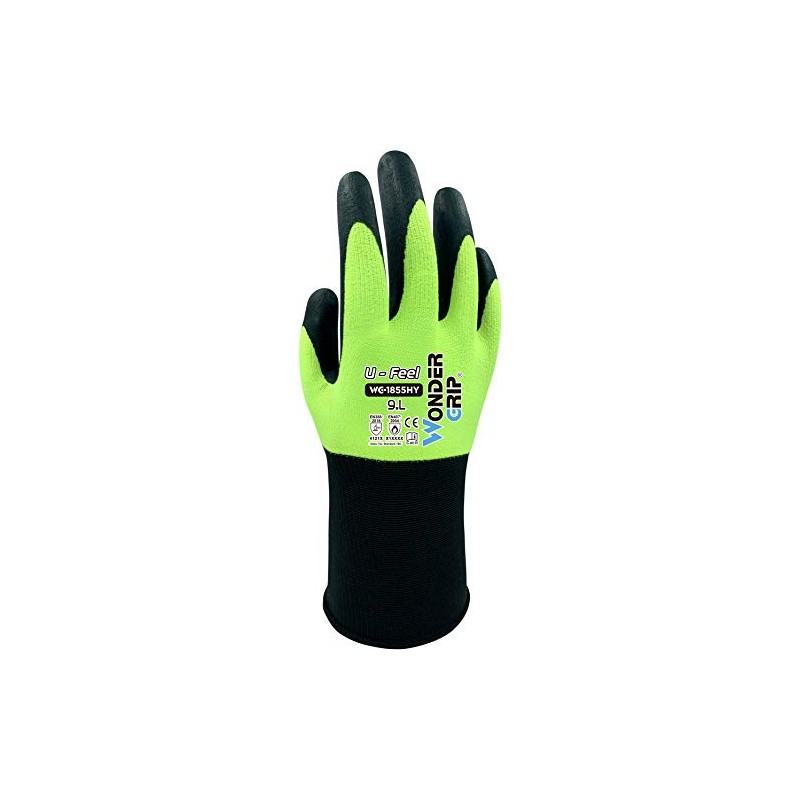 Wonder Grip WG-1855HY U-Feel Work Gloves with Nitrile Coating, Workshop