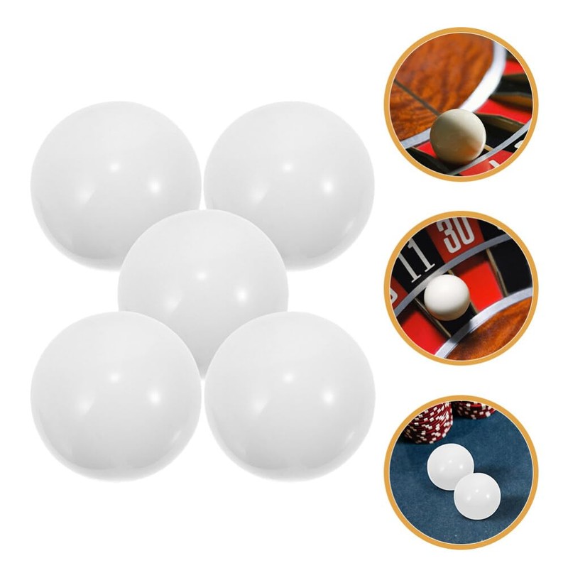 Abaodam Roulette Wheel Beads Replacement Set 5Pcs White Round Ball