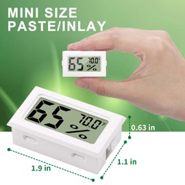 Atogou 4-Pack Mini Hygrometer Indoor Humidity Meter, Digital Humidity Gauge Indoor Thermometer (℉) for Home, Office, Reptile, Car, Greenhouse, Lab, Terrarium, Cellar, Humidors A02 White