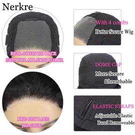 Glueless Wigs Human Hair Pre Plucked Wear and Go Glueless Wig for Beginners Body Wave Lace Front Wigs for Black Women Upgraded No Glue Ready To Wear 4x4 Lace Pre Cut Wig 16 Inch