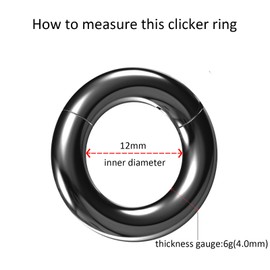 NewkeepsR 6G×12mm Black Large Gauge Prince Albert 316L Surgical Steel Septum Hinged Clicker Segment Orbital Conch Rings