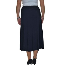 icecoolfashion Women's Smart Maxi Lined Flare Panel Fishtail Midi Skirt Day Workwear Business Office Evening Navy Blue 10-22 (XL)
