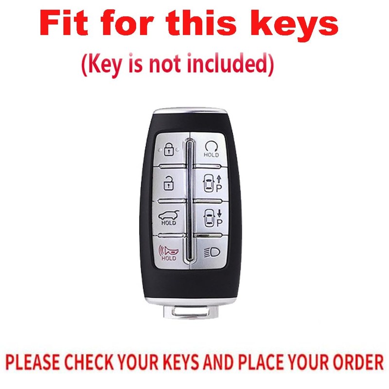 TECART For Genesis leather Key Fob Cover Metal Key Case