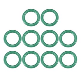 sourcing map Pack of 10 Fluororubber O-Rings FKM Seal for Machines Piping 19 mm AD 12 mm ID 3.5 mm Width Green