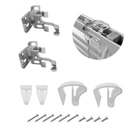 iYueMps 2set Venetian blind Brackets need to drill + Blind-click clamp without drilling support for aluminum PVC Venetian blind