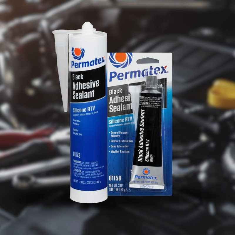 Permatex 81158 Black Silicone Adhesive Sealant, 3 oz. Tube, Pack