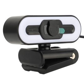 Fabater Cámara Web USB 4K, 8.3 MP, 3840x2140, con Micrófono Incorporado, Luz de Relleno, Belleza Automática, para Videollamadas y Juegos