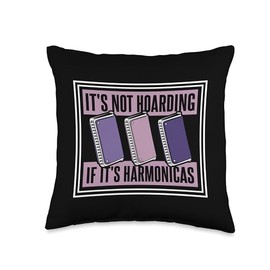 Chromatic Harmonica Accessories Set Beginner Gifts It's Not Hoarding Harmonicist Harmonica Throw Pillow, 16x16, Multicolor