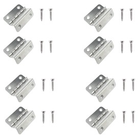 8pcs Three Fold Retro Hinge Hardware，Surface plating Home Furniture Door Hinges，for Door, Cabinet, Furniture, Vintage Jewelry Chest,with Screws（Silver）